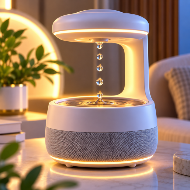 Anti Gravity Humidifier with Bluetooth Speaker